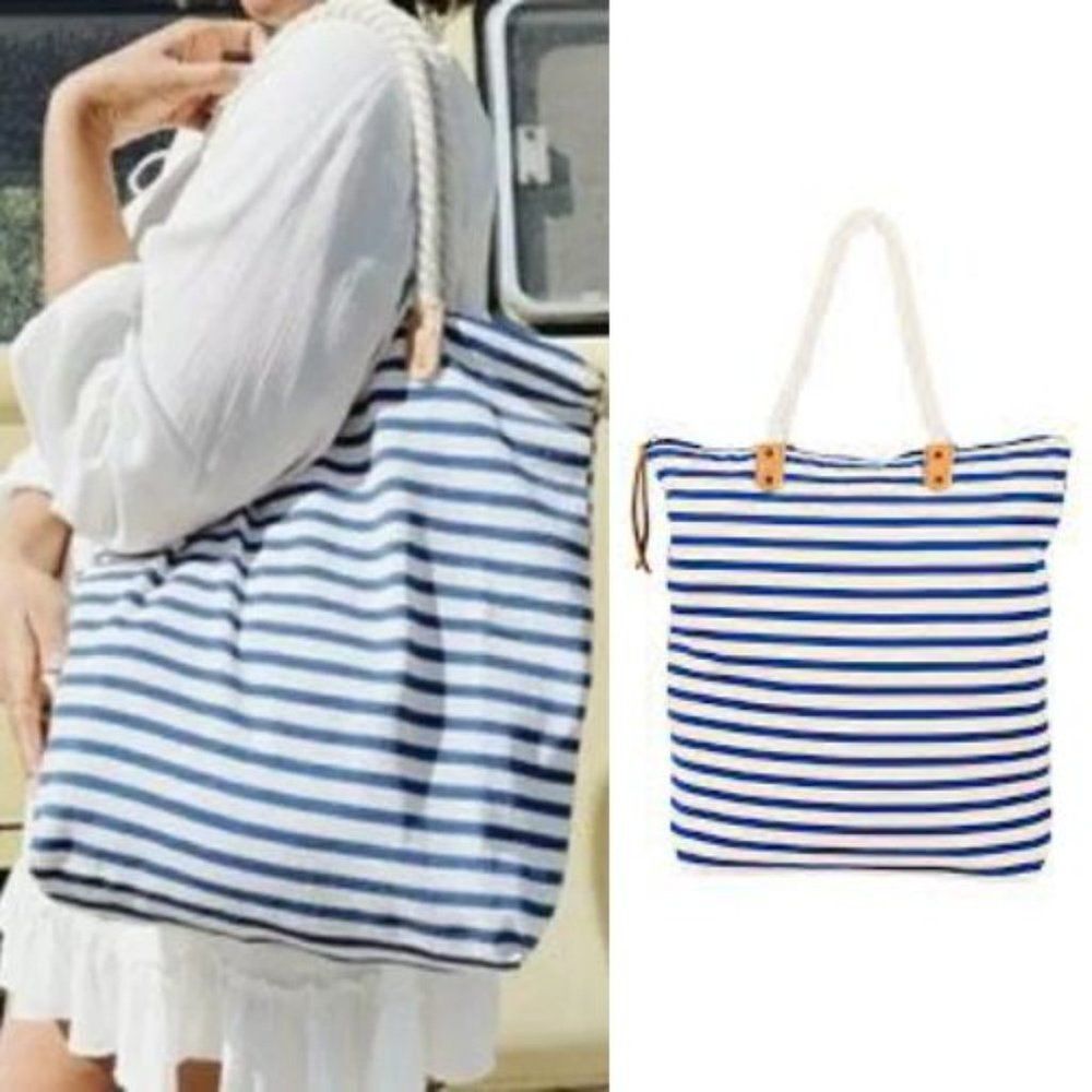 NWT Summer & Rose Brittany Nautical Striped Tote